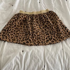 Girls Leopard Print Fine Corduroy Skirt